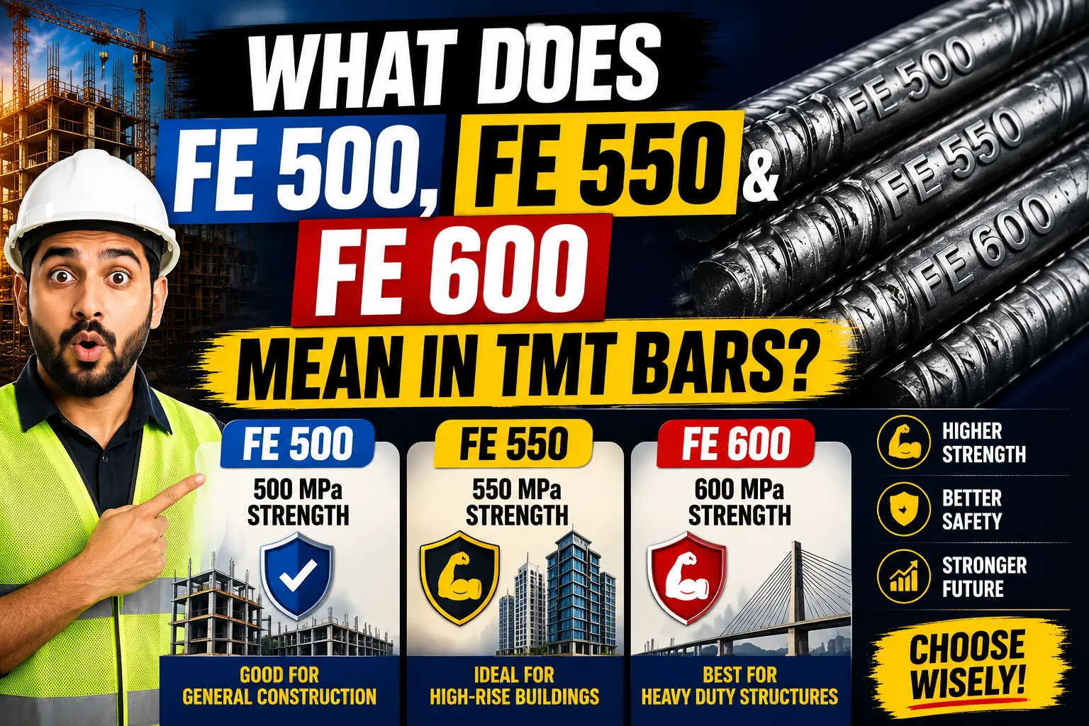 meaning of Fe 500 Fe 550 and Fe 600