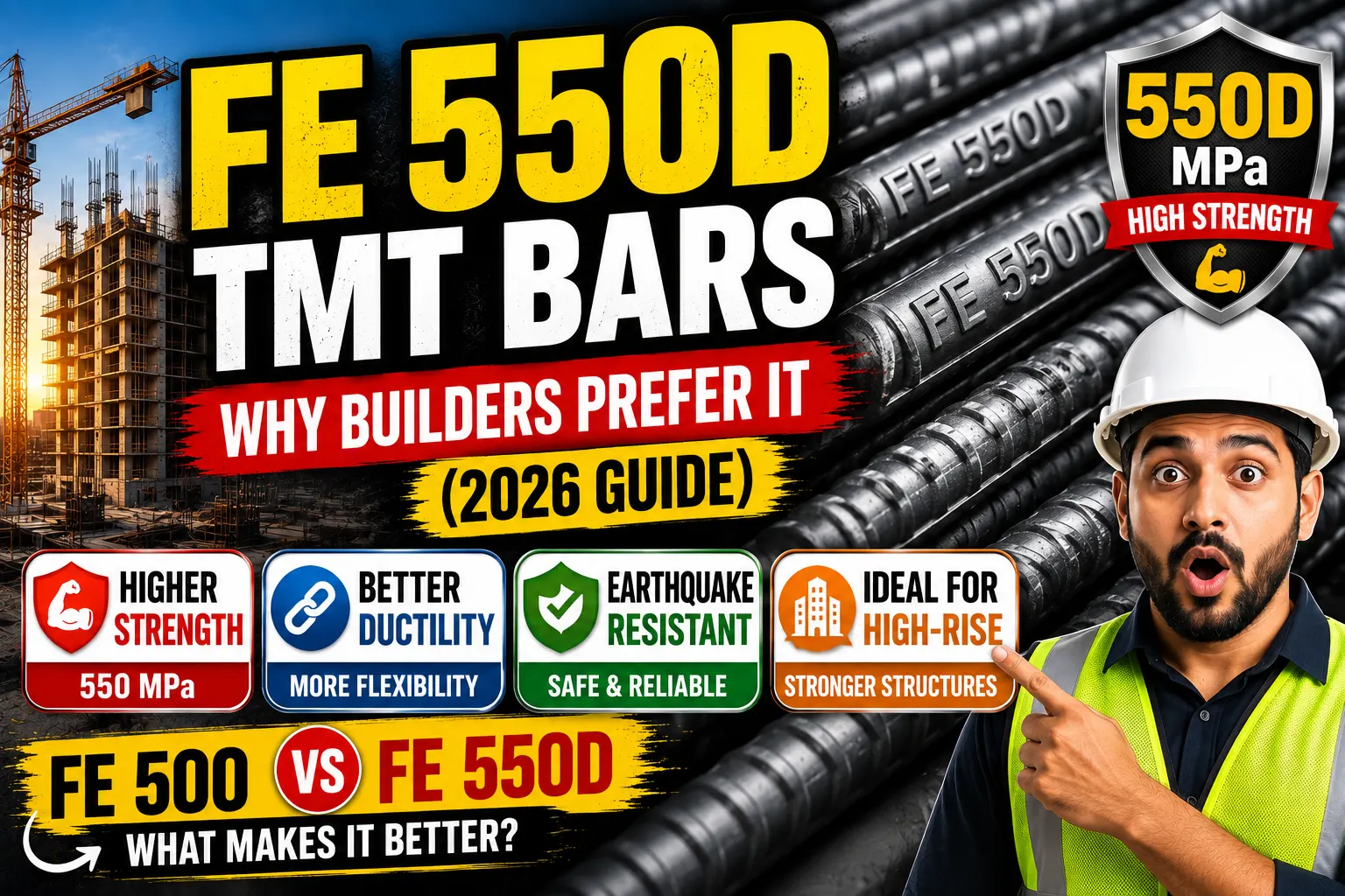 Fe 550D TMT Bars: Why Builders Prefer It (2026 Guide)